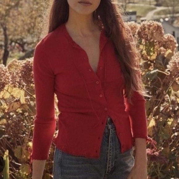 NWOT Dôen Demi Cardigan in Red - Picture 5 of 6